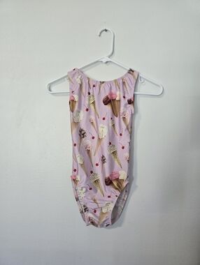 Gymnastics Dance Leotard Ice Cream Cone Birthday AXS Pink Open Back